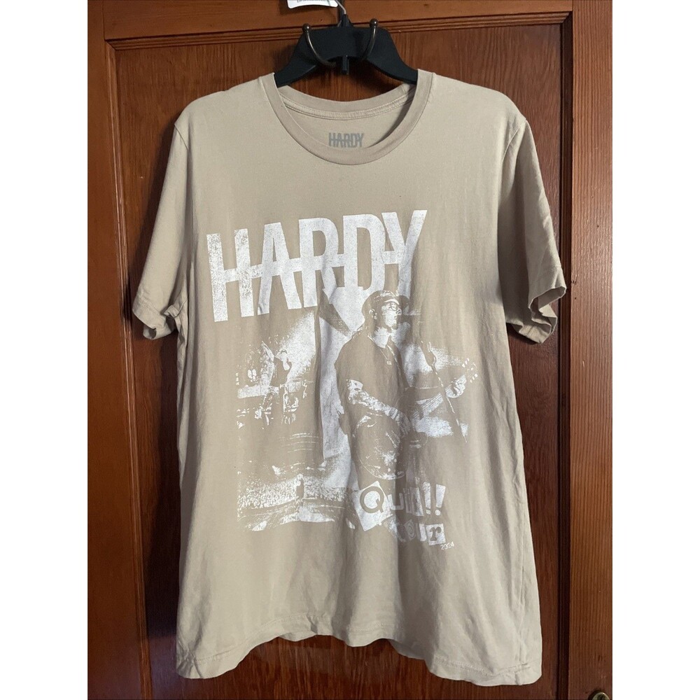 Hardy - Quit!! Tour 2024 RARE Concert T-shirt Large Beige Two Sided